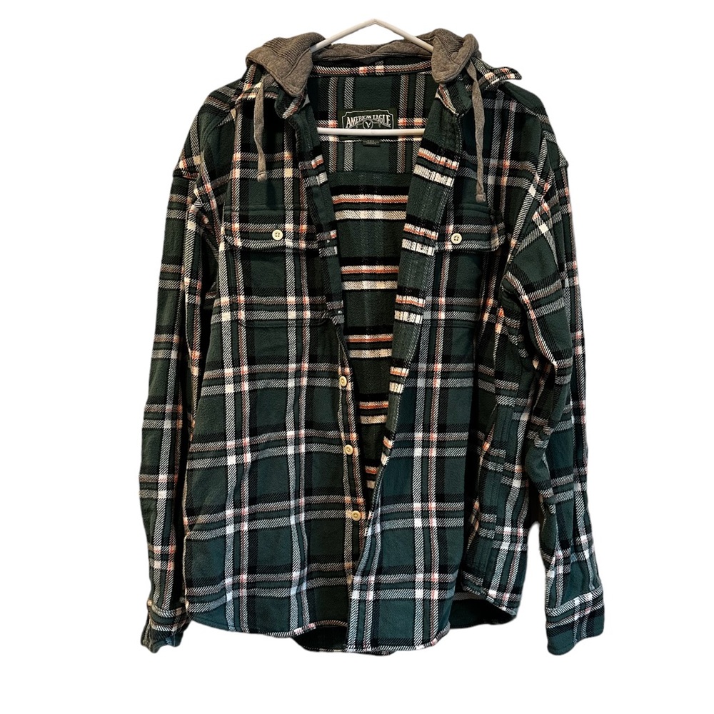 VTG Y2K American Eagle Flannel With Detachable Hood Size M. EUC Skater style
